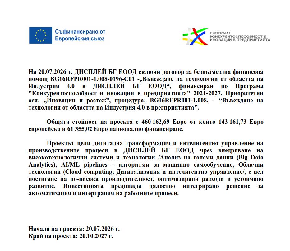 Program EU Competitiveness in Enterprises
